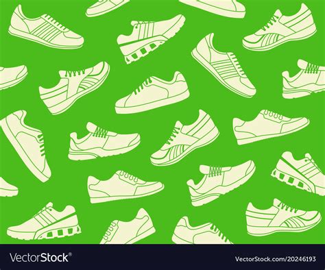 Seamless background of sports shoes Royalty Free Vector