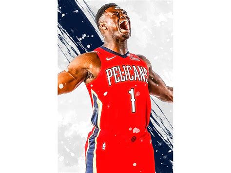 Zion Williamson New Orleans Pelicans Print Sports Art Basketball