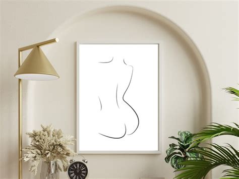 Minimalist Naked Woman Line Art Modern Wall Art Minimalist Etsy