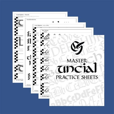 Master Uncial Calligraphy Practice Sheets Calligrascape Practice