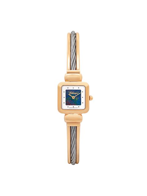 Amora Opal Two Tone Gold Plated Stainless Steel 20x20mm Swiss Quartz