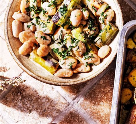 Braised Butter Beans And Leeks Recipe Bbc Good Food