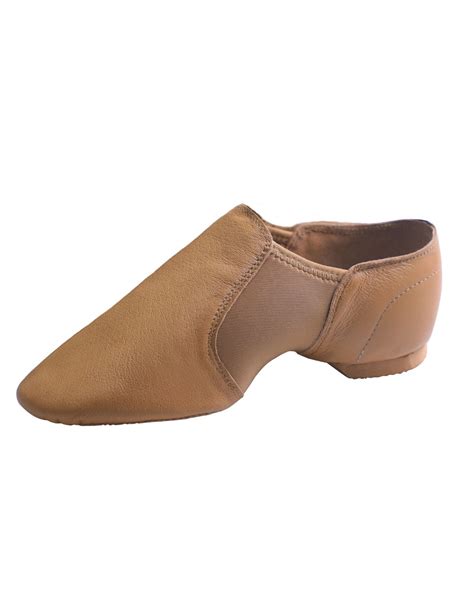 Daydance Tan Jazz Dance Shoes Leather Slip On Women