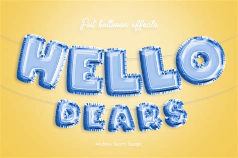 Foil Balloon Text Effects Design Cuts