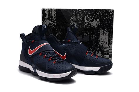 Nike Lebron James 14 Deep Blue Red White Shoes [NNEWKOBE4012] - $83.00 ...