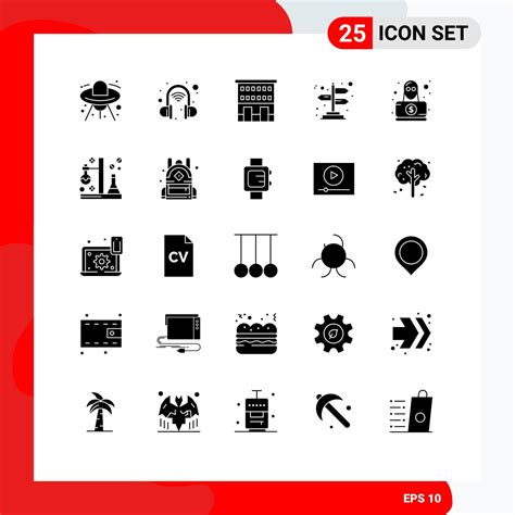 Universal Icon Symbols Group Of Modern Solid Glyphs Of Spy Detective