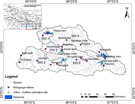 Location Of Raingauge Stations Flow Monitoring Sites And