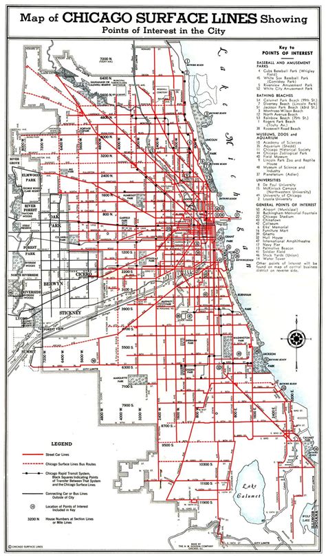 Chicago Streetcar map from 1937. General Point of Interest #39 - Ghetto ...