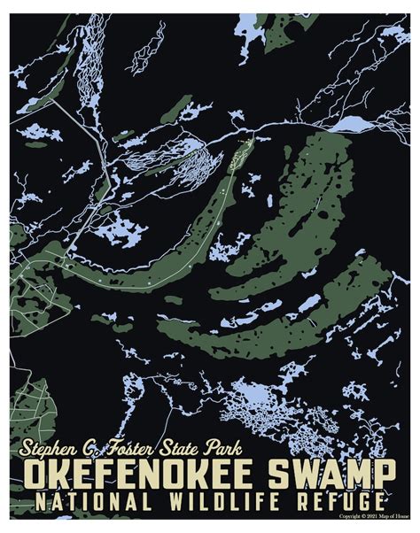 Okefenokee Swamp Okefenokee Poster Wildlife Art Georgia Etsy