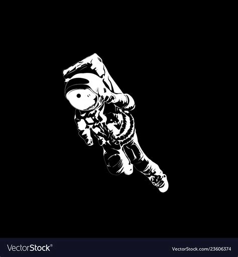 Floating Astronaut Silhouette In Space Royalty Free Vector