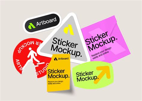 Various Shape And Size Sticker Mockups — Mockup Zone