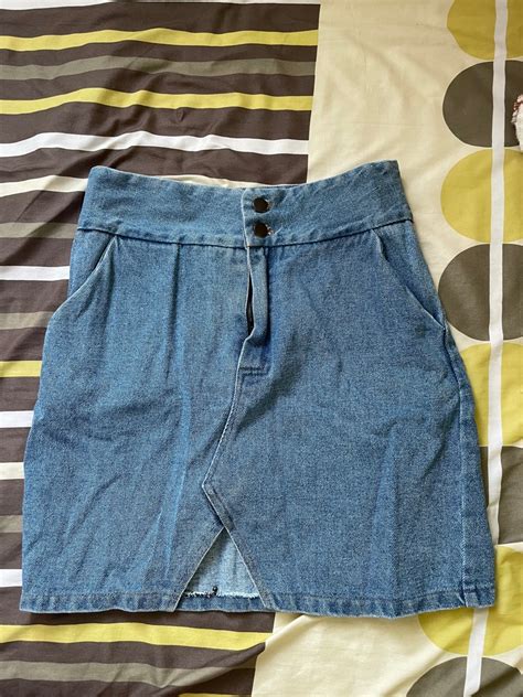 Light Denim Skirt Womens Fashion Bottoms Skirts On Carousell