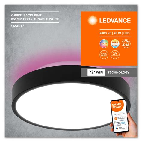 Plafoniera LED RGB Inteligenta Ledvance SMART Wifi Orbis Backlight 350