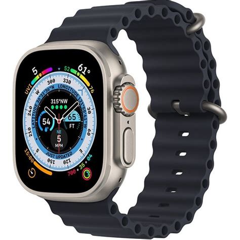 Gummi Silikon Armband Gewellt Schwarz Apple Watch Ultra Mm