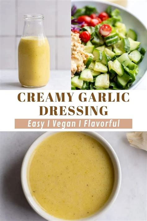 Homemade Creamy Garlic Dressing Creamy Garlic Dressing Roasted Garlic Dressing Vegan Salad