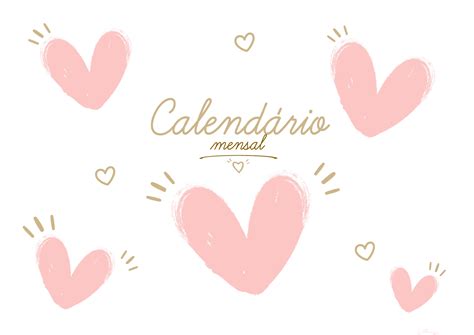 Calendario Mensal Coracao Capa Fazendo A Nossa Festa