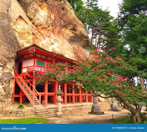 Japanese Temple Built Into Cliff Face Stock Image Image Of Cultural