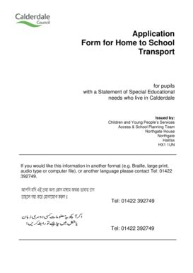 Fillable Online Calderdale Gov Application Form For Home To School