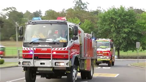 Nsw Fire Trucks Rfs Frnsw Ladders And Rare Siren Youtube