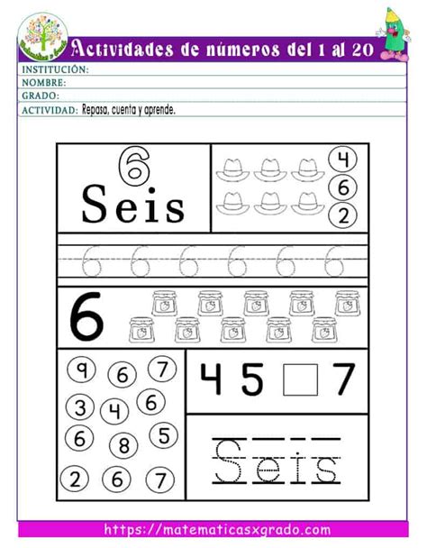 Actividades De Conteo Con Números Del 1 Al 20 Para Preescolar