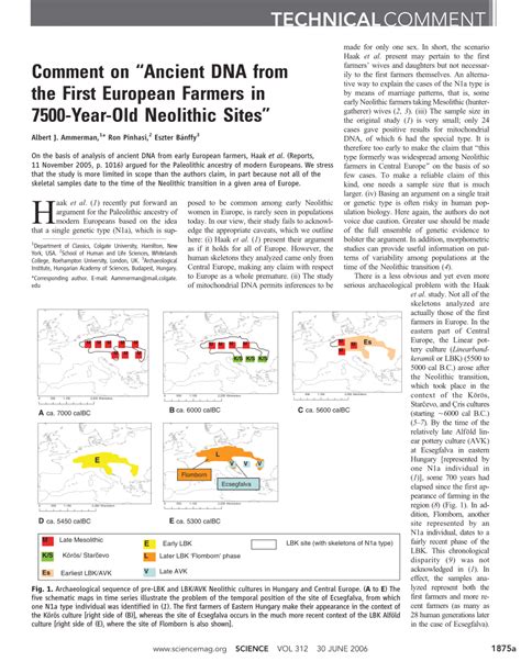 (PDF) Comment on "Ancient DNA from the First European Farmers in 7500 ...