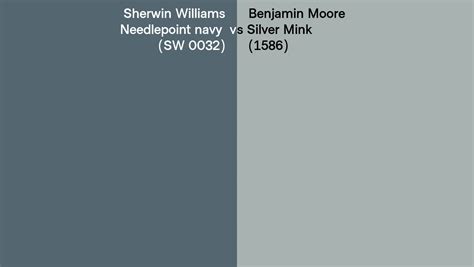 Sherwin Williams Needlepoint Navy SW 0032 Vs Benjamin Moore Silver