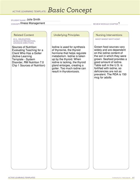 Illness Management Remediation 27 Nutrition Ati Chapter 27 Active Learning Templates