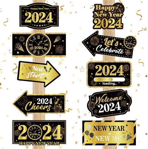 Amazon RUMIA 2024 New Year Party Door Banner Decorations Black