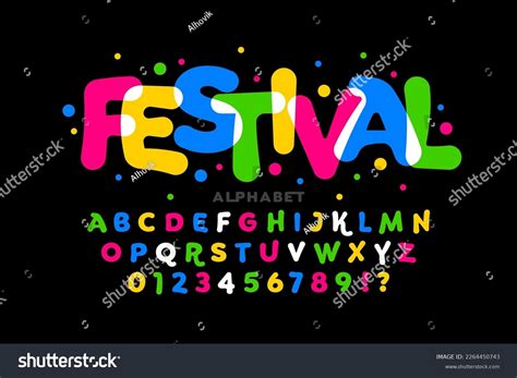 Colorful Playful Festival Carnival Style Font Stock Vector (Royalty ...