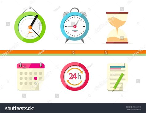 time design flat concept clock calendar stock illustration