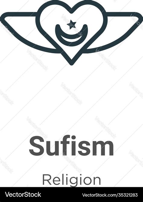 Sufism outline icon thin line black Royalty Free Vector