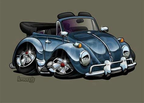 Pin By Looping Mike On Vw Art Cars Car Cartoon Vw Art