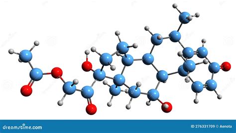 3D Image of Methylprednisolone Acetate Skeletal Formula Stock Illustration - Illustration of ...