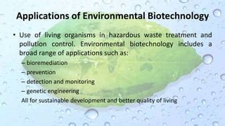 Role of Environmental Biotechnology | PPT