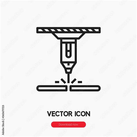 Laser Cutting Icon Vector Linear Style Sign For Mobile Concept And Web