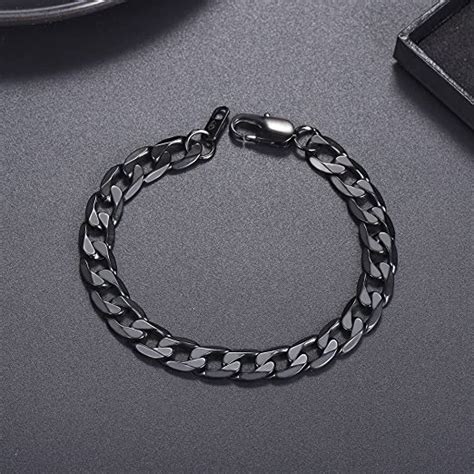 Black Stainless Steel Chain Bracelet For Men – SOXO #1 Imported Socks ...