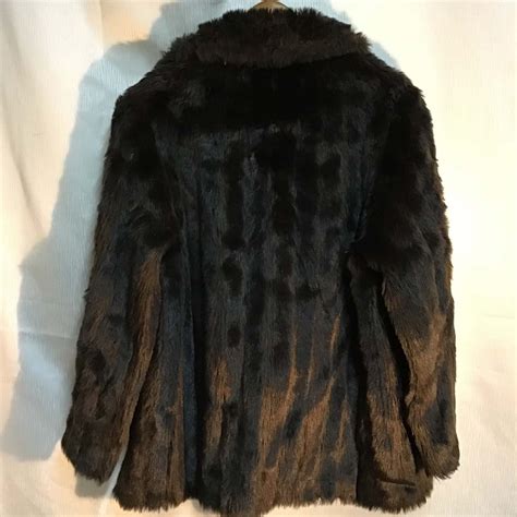 Gre Velour Womens Size 1 Faux Fur Brown Jackets