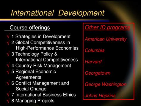 Ppt International Development Focus Area Powerpoint Presentation