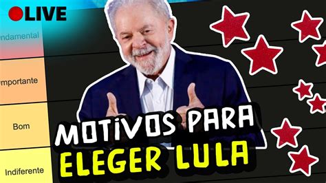 Ranking De Motivos Para Eleger Lula Presidente Do Brasil Tier List