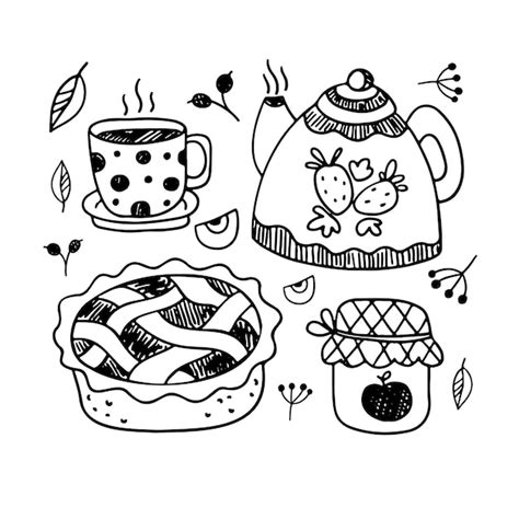 Premium Vector Collection Of Doodle Tea Time Elements