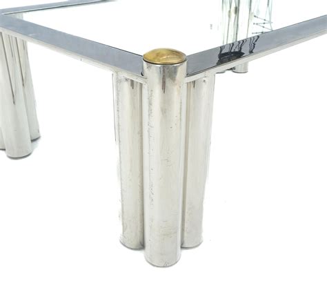 Chrome Finish Stainless Steel Triple Cylinder Leg Frame Rectangle