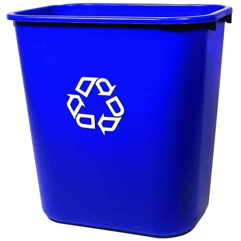 Rubbermaid Gal Deskside Recycling Bin With Universal Recycle Symbol