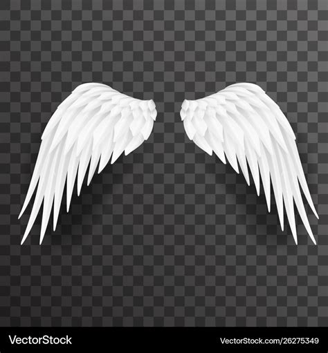 Angel white wings bird fly 3d realistic design Vector Image