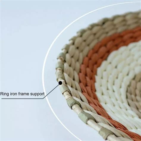 Nordic Style Straw Rattan Wall Decor Round Rattan Wall Basket Wall