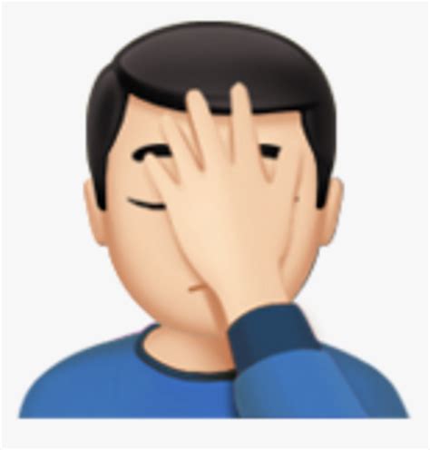 Facepalm Emoji Png - Man Face Palm Emoji, Transparent Png - kindpng