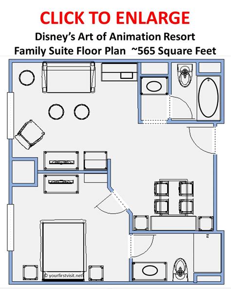 Lion King Family Suite Floor Plan