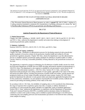 Fillable Online Dnr Wisconsin DRAFT Board Order DG 17 22 Board Order