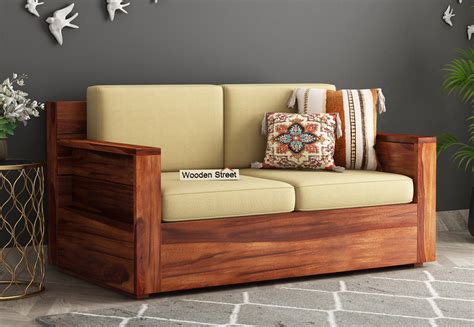 Buy Marriott Seater Wooden Sofa Honey Finish Online In India