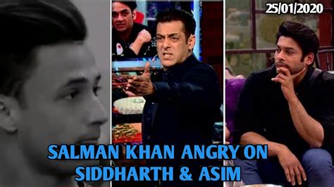 Bigboss Salman Khan Angry On Siddharth Shukla Vs Asim Fight