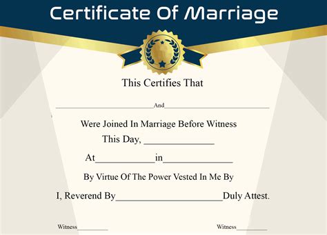 Certificate Of Marriage Template - Cardtemplate.my.id